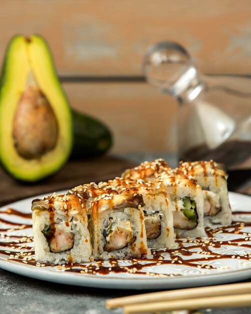 sushi set on the table