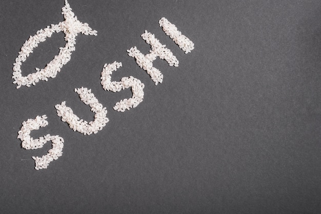 Sushi word made of rice
