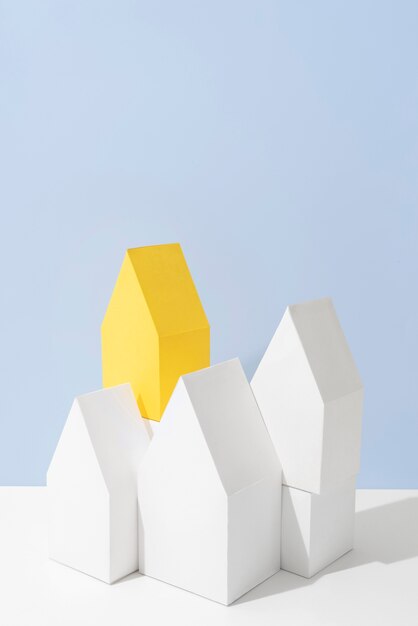 sustainability concept with blank geometric forms