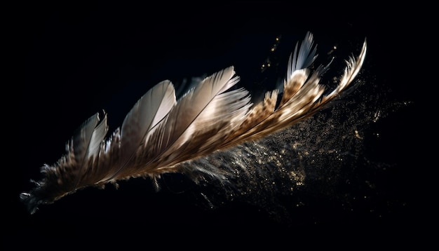 Free photo the swan's delicate feather dances mid air generated by ai