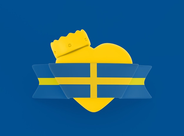 Bandiera del cuore della svezia