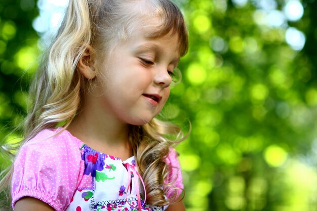 Sweet and beautiful girl with mom