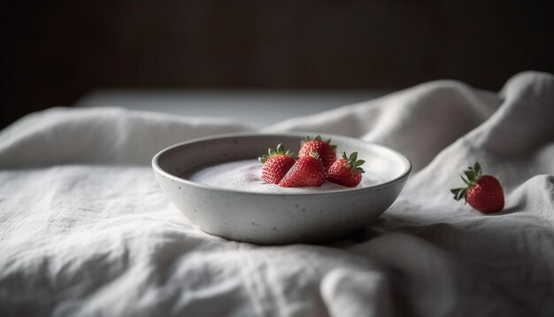 Sweet berries and yogurt a healthy snack generated by AI