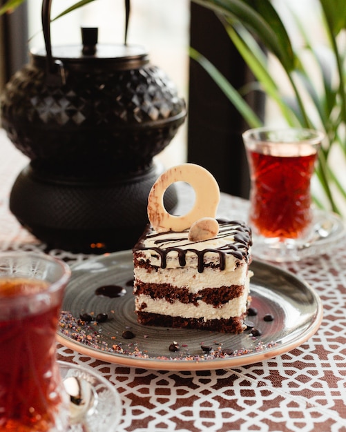 sweet cake with tea