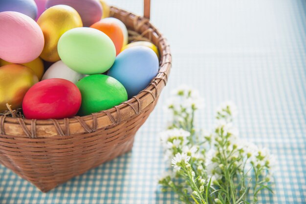 Sweet colorful Easter eggs background - national holiday celebration concepts