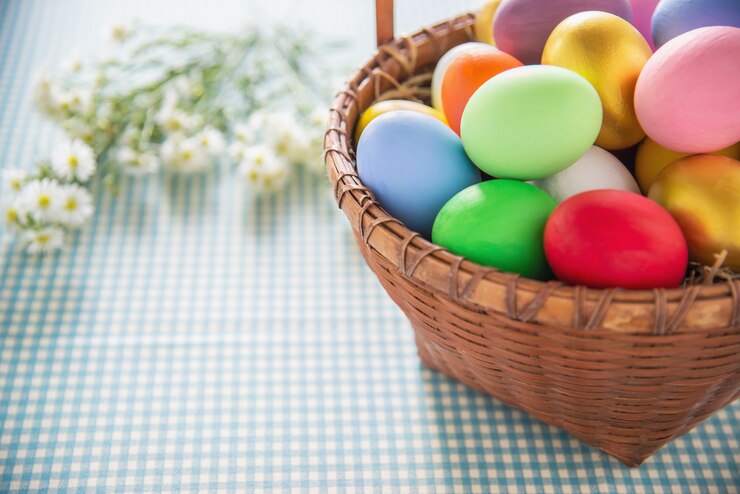 Free Photo sweet colorful easter eggs background - national holiday celebration concepts
