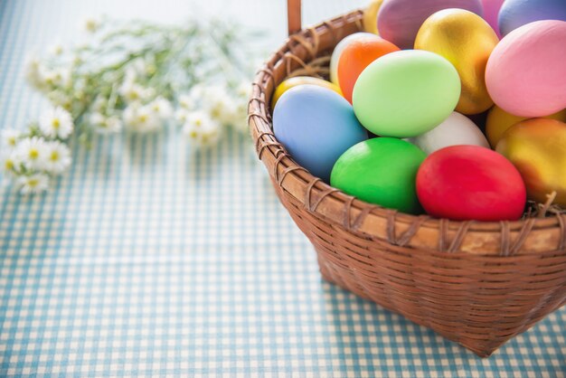 Sweet colorful Easter eggs background - national holiday celebration concepts