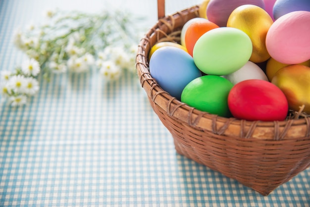 Sweet colorful Easter eggs background - national holiday celebration concepts