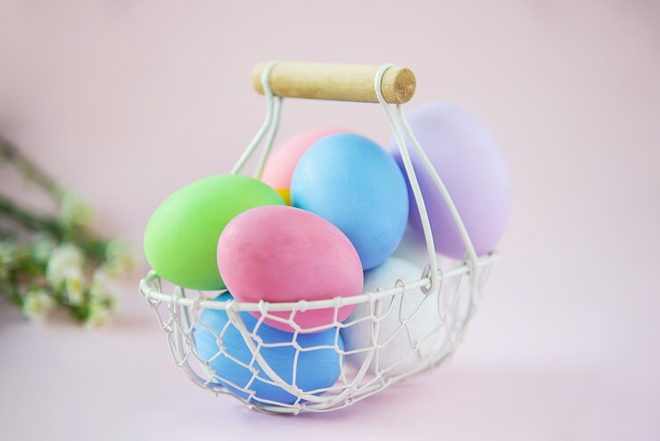 Free Photo sweet colorful easter eggs background - national holiday celebration concepts