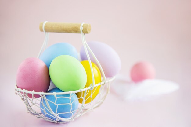 Sweet colorful Easter eggs background - national holiday celebration concepts