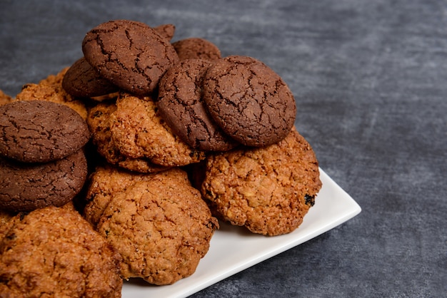 Sweet  cookies on wooden table