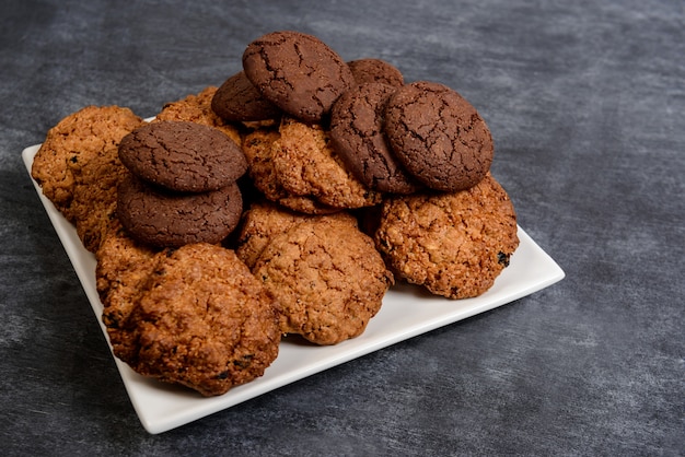 Sweet  cookies on wooden table