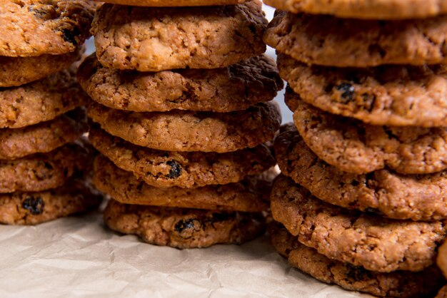 Sweet cookies on wooden table