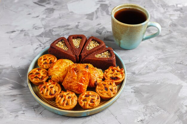 Sweet plate with various sweets.