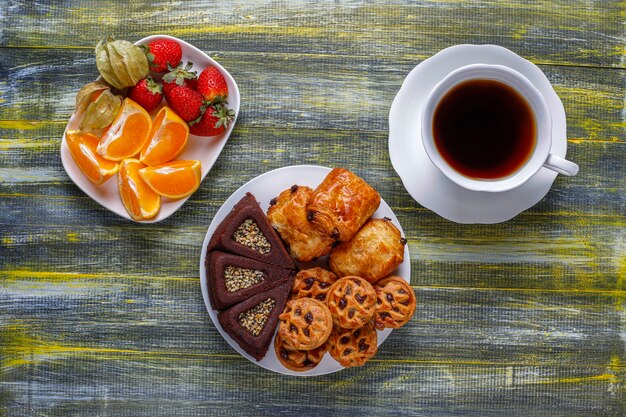 Sweet plate with various sweets.