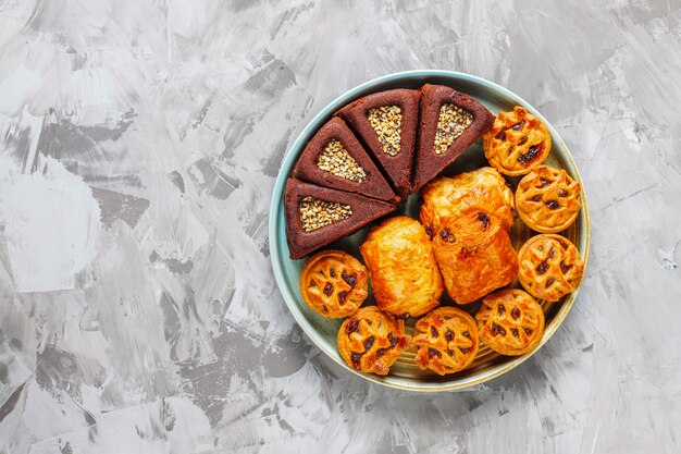 Sweet plate with various sweets.