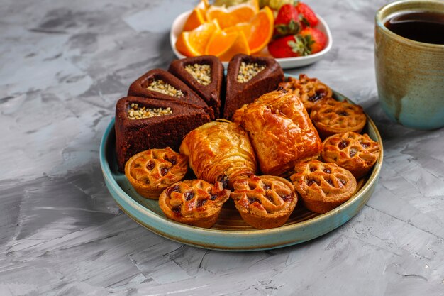 Sweet plate with various sweets.