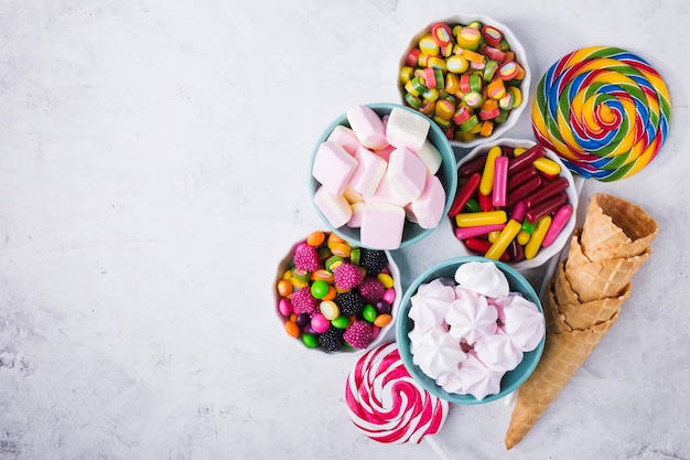 Free photo sweets in bowls