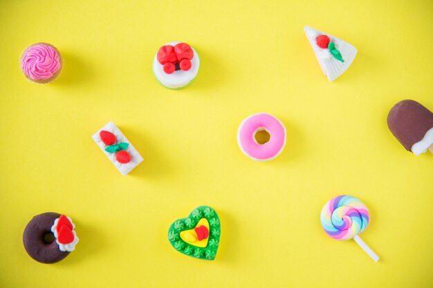 Sweets in a colorful pattern