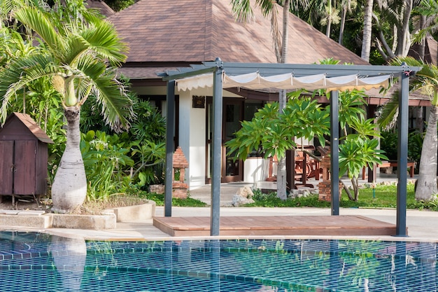 Swimming pool at modern luxury hotel, Samui, Thailand