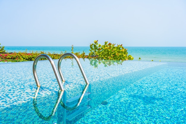 Swimming pool with sea views