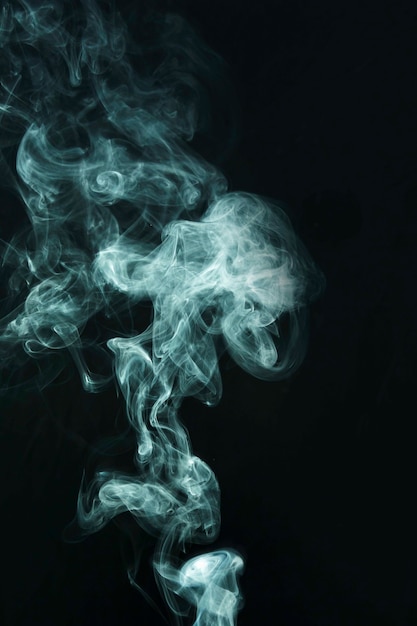 Free photo swirling of white smoke on black background