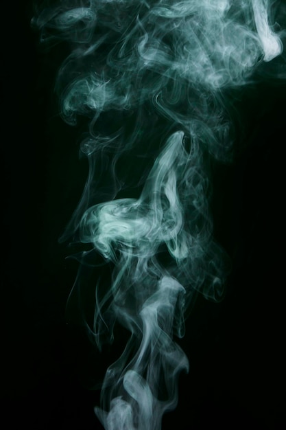 Free photo swirling white smoke on black background