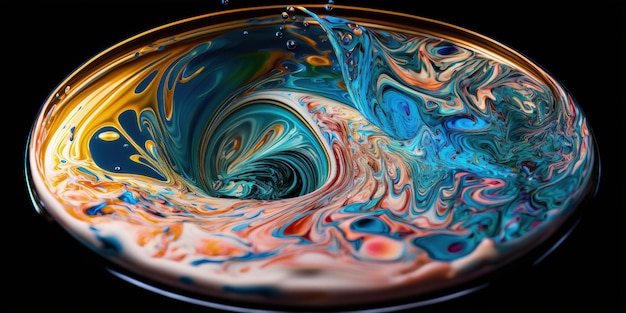 Free photo swirls of marble or the ripples of agate very beautiful blue paint with the addition of gold powder