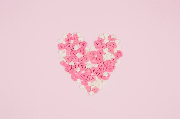 Symbol of heart of paper confetti