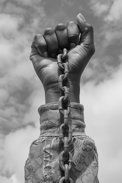 Free photo symbolic representation of the end of slavery in the u.s. with people of color