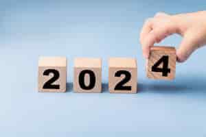 Foto gratuita simbolizza il passaggio dal 2023 al nuovo anno 2024.