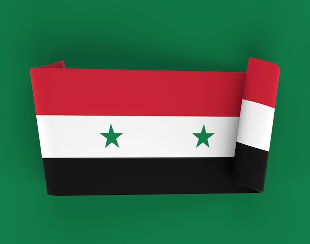 Syria Ribbon Banner