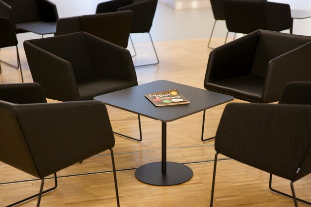 Table and chairs around