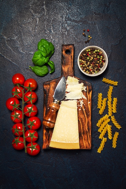 table dark background dinner board healthy food