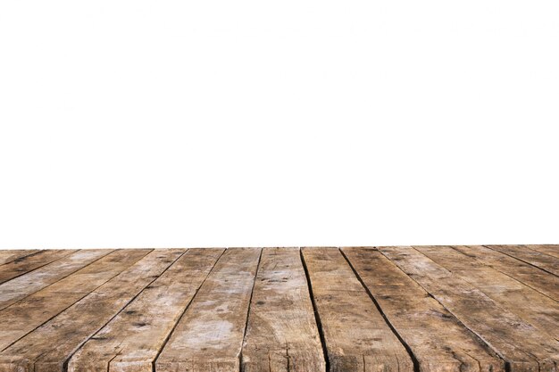 Table made with old planks without background