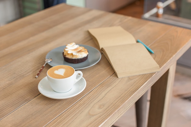 Table setting for coffee on the counter at a coffee house