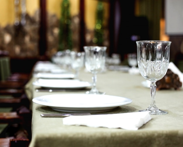 Table with glasses and cutlery