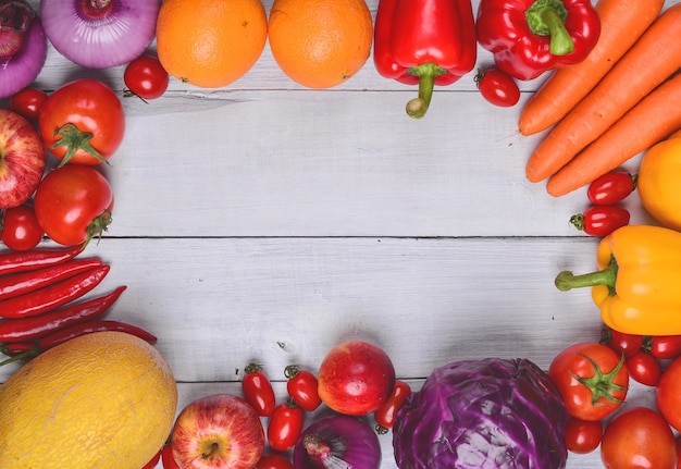 Table with vegetables