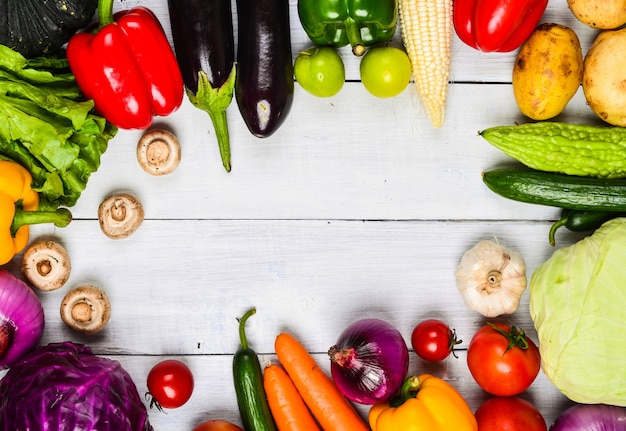 Table with vegetables