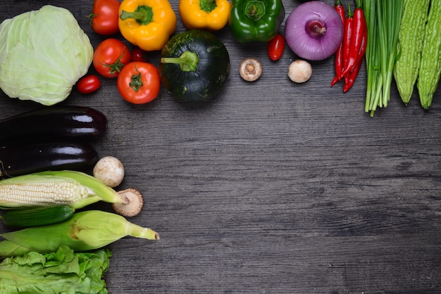 Table with vegetables