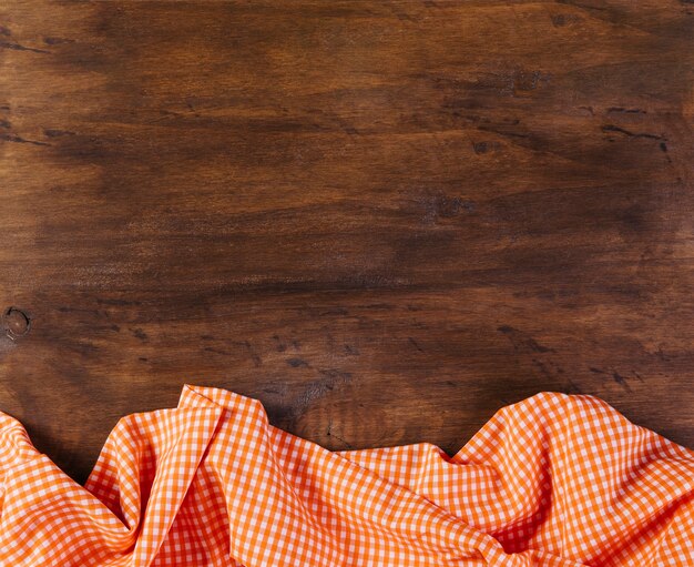 Tablecloth on wooden background