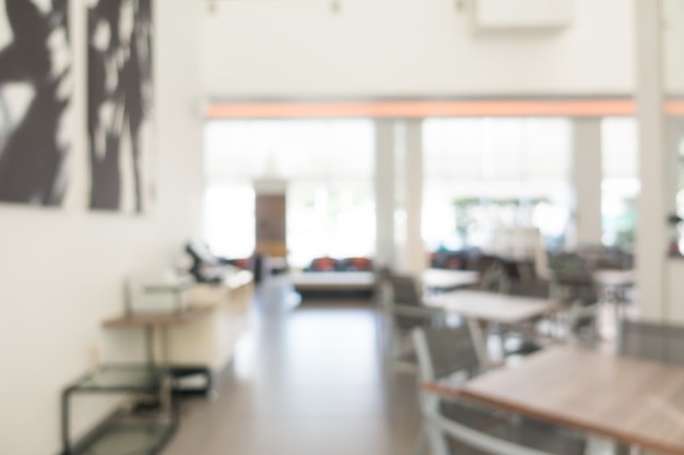 Tables with gray chairs unfocused