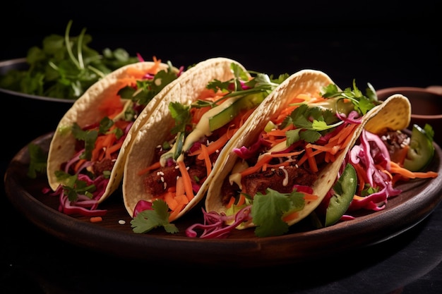 Free photo tacos with beef on a plate gourmet tasty dish menu posters