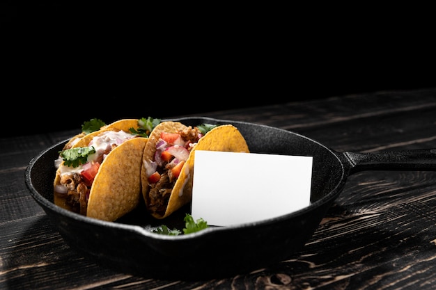 Free photo tacos with meat, vegetables and parsley