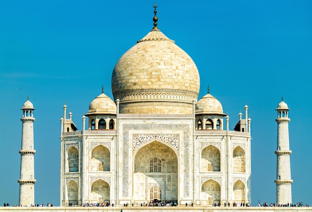 The taj mahal, a unesco world heritage site and the most famous monument in india. agra city in uttar pradesh state