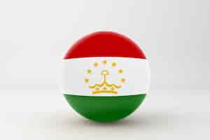 無料写真 白い背景でタジキスタンの国旗