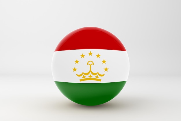 Free photo tajikistan flag in white background