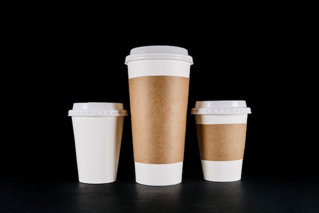 Take away coffee cups in different sizes