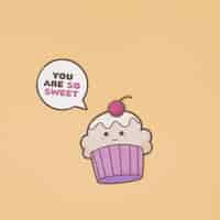 Free photo talking cupcake