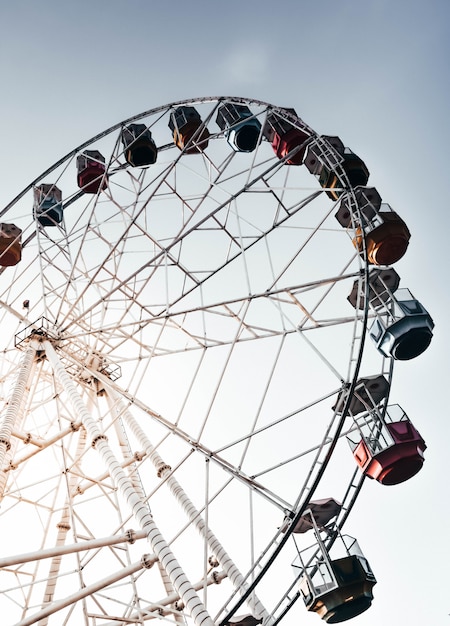 Tall Ferris wheel with the beautiful clear sky